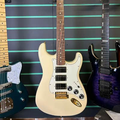 Fender FSR Mahogany Blacktop Strat HHH Olympic White 2019 Electric Guitar image 2