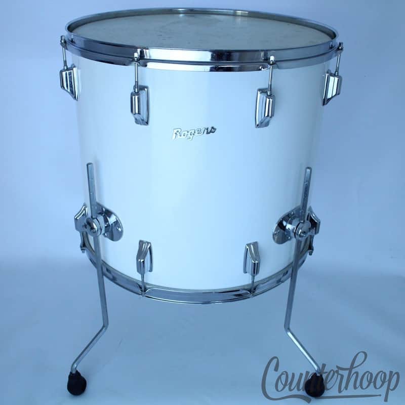 *Rogers 18x16" Floor Tom Drum New England White Vintage 70s Fullerton 5ply Maple image 1