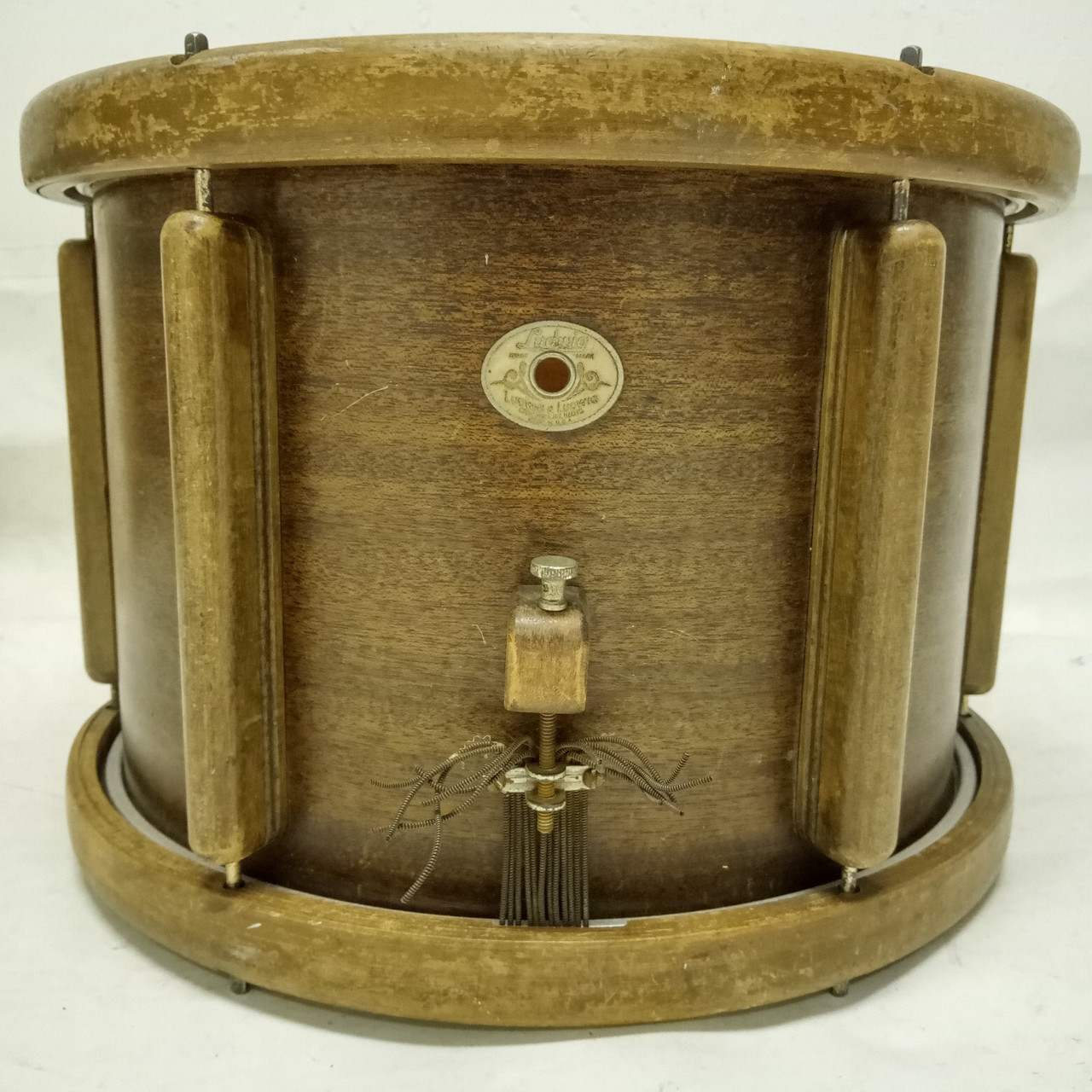 Ludwig&Ludwig WW2 10x14"Marching Snare Drum 3Ply African Mahogany+Wood Lugs+Rims — main photograph