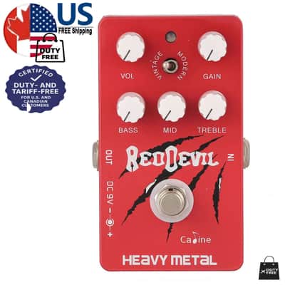 Caline CP-30, Red Devil Heavy Metal Distortion Guitar Effect Pedal true Bypass image 4