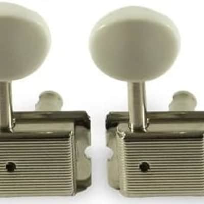 Gotoh 6 In Line Vintage Style Tuning Machines Nickel-White Buttons