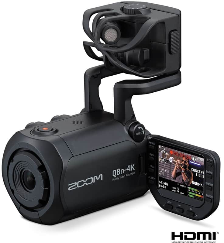 Zoom Q8n-4K UHD Handy Video Recorder  - Black w/ Case, Mini Tripod and Lexar Micro SD XC I V30 256GB CARD image 1