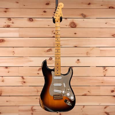 Fender Custom Shop Limited 1955 Stratocaster Relic - Wide Fade 2 Color Sunburst - CZ563358 image 4