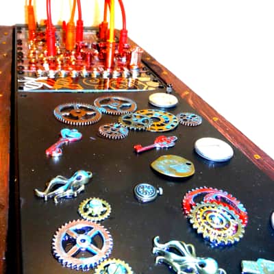 Synth Portal Steampunk Modular Powered Synthesizer-no modules 2025 - Wood/black & bronze image 11
