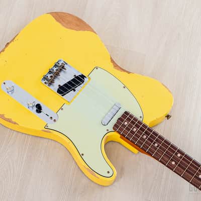 2023 Fender Custom Shop 1963 Telecaster Heavy Relic Graffiti Yellow w/ Case, CoA image 7