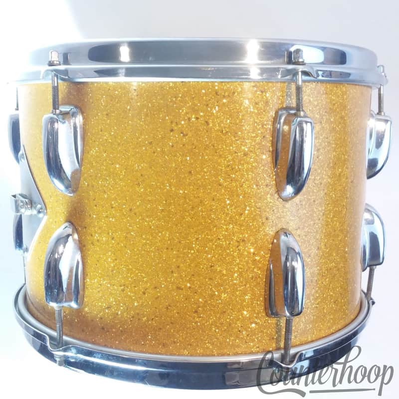 *Slingerland 13x9" Ride Tom Drum Vintage 50s 3Ply African Mahogany Gold Sparkle* image 1