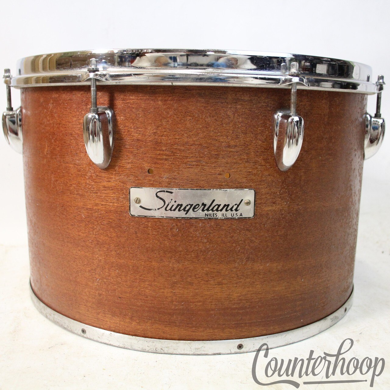 Slingerland 16x10" Concert Tom Drum 3-Ply African Mahogany/Maple Vintage 70s USA — main photograph