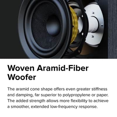 ELAC Debut 3.0 DF53-BK Floorstanding Speaker, Black Ash (Each) - 1” Aluminum Dome Tweeter, 5.25” Aramid Fiber Midrange & Dual 5.25” Aramid Fiber Woofers - 3-Way Bass Reflex - 38Hz to 38KHz Response image 4