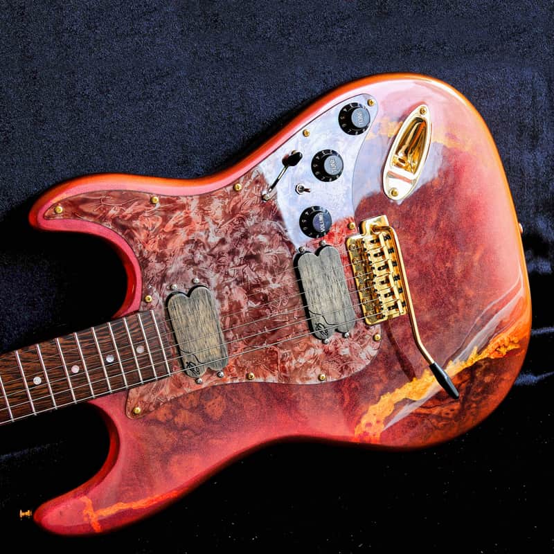 Build to Order GB Liuteria Traditional Strato wanut burl and gold resin image 1