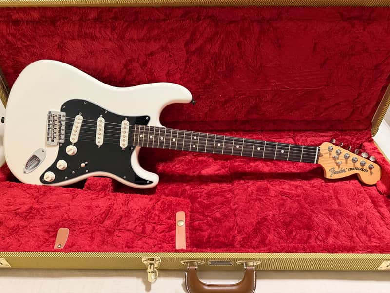 Fender American Performer Stratocaster Arctic White w/ Custom Shop 70th Anniv Hand-Wound Fat 50s, Tweed Case + Original Yosemites