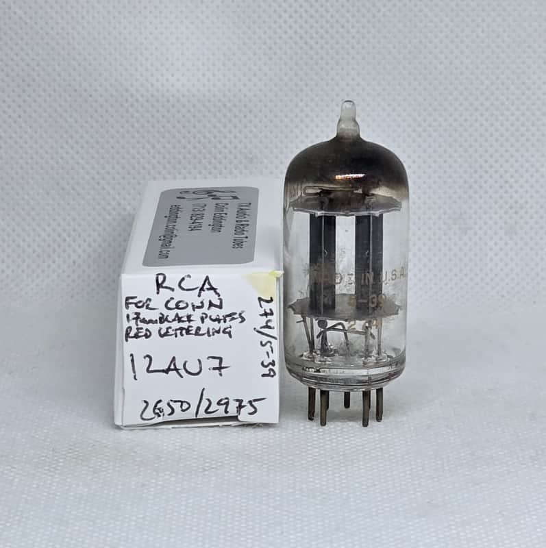 RCA Made For Conn 12AU7 Long Black Plate Balanced Single NOS 12AU7A ECC82 image 1