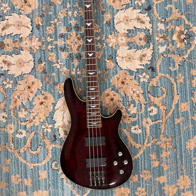 Schecter C-4 Deluxe Active 4-String Bass 2010s - Crimson Red Burst image 7