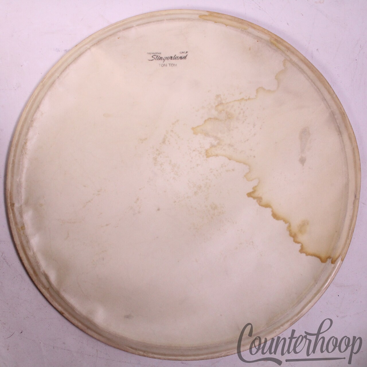 Slingerland Tom Tom 13"Genuine Calf Skin Drum Head Batter Vintage 60s Sound King — main photograph