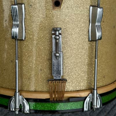 Vintage WFL LUDWIG 12x15 Parade Marching Mid-50's Snare Drum Mahogany 3PLY Silver Sparkle image 21