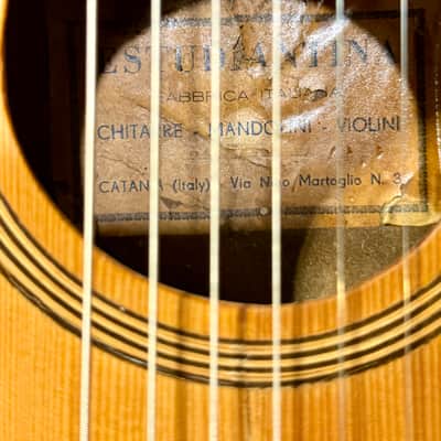 Vintage 1950s/60s Estudiantina Parlour Guitar – Made in Catania, Italy – Punchy Vintage Tone image 8