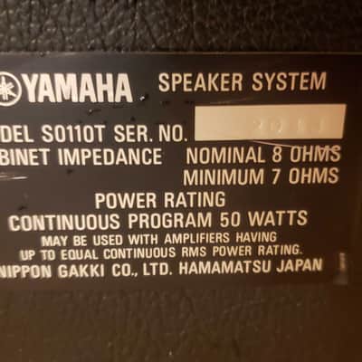 Pair Of Vintage Yamaha S0110T 1977 Black PA Speakers image 8