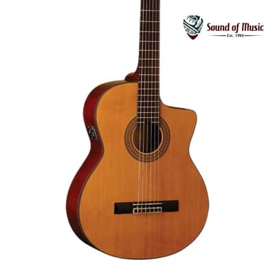 Washburn C5CE Classical Cutaway Acoustic Electric Guitar - Natural image 1
