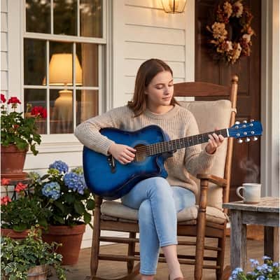 🎸Classical/38 Inch Acoustic Guitar +Soft Case/Gig Bag +Tuner +Strap +Picks!🎸 image 12