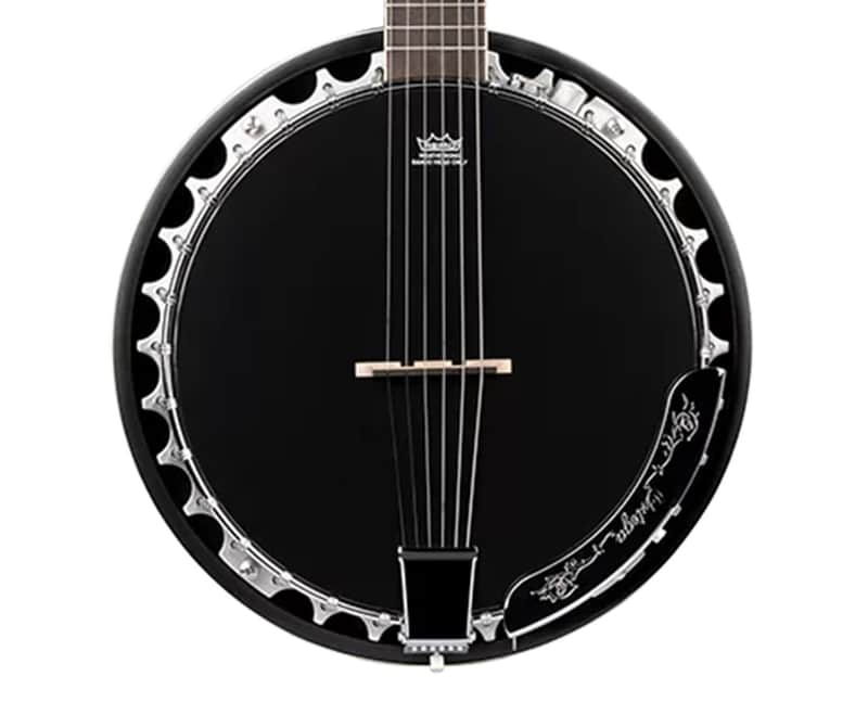 Ortega Guitars OBJE356-SBK-L Raven Series LH 6-String A/E Banjo - Black image 1