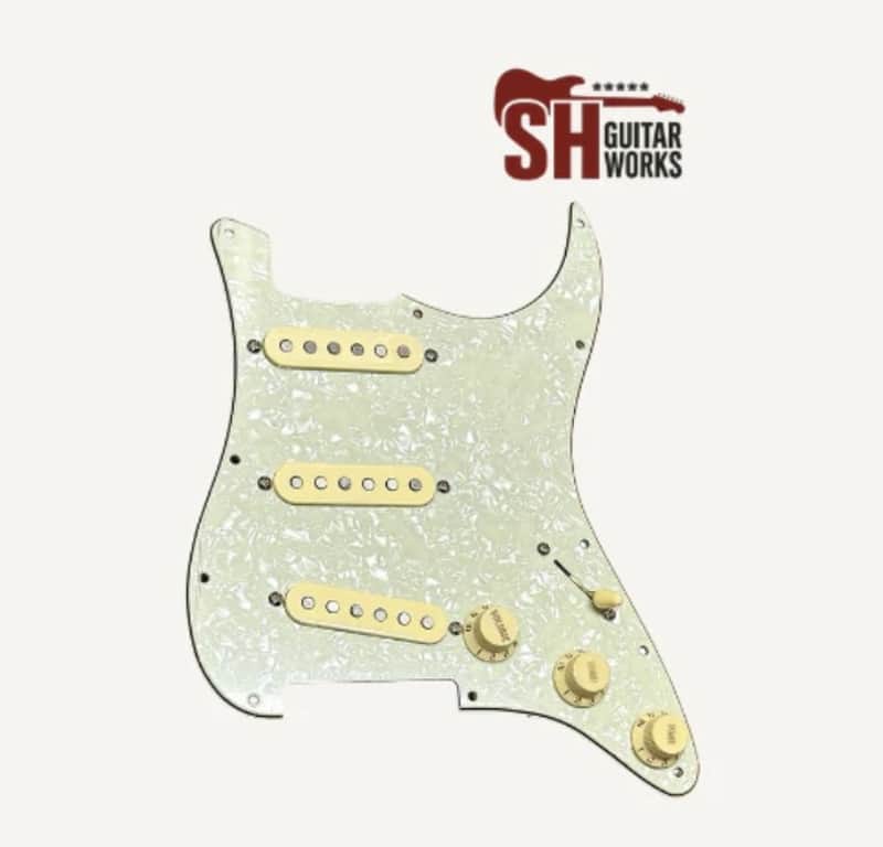SHG5014™ Hot Modern Noiseless Loaded Stratocaster Pickguard 60'S Mint Green Pearloid USA Spec Wiring image 1