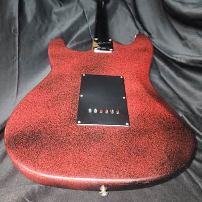 Aria Pro II Strat-Style Electric Guitar - Black/Red Custom Finish image 2