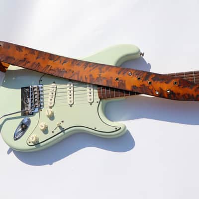 burnyblack distressed leather guitar strap - big dipper vintage/brown image 7