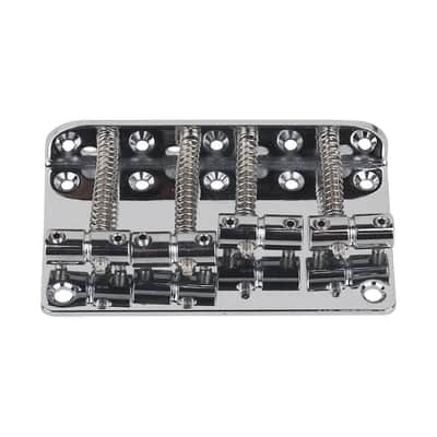 4 String Bass Bridge Hardtail Top Load Bridge for Jazz Bass Precision Bass Guitar, Chrome image 1