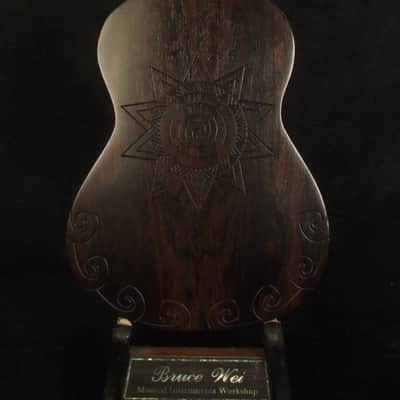Handmade Concert Ukulele, Solid Ziricote & Spruce, Carved backboard, Soft-bag, Bruce Wei UG15-2894 image 7