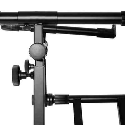 On-Stage KS7292 Double-X Ergo Lok Keyboard Stand with 2nd Tier,Black image 2