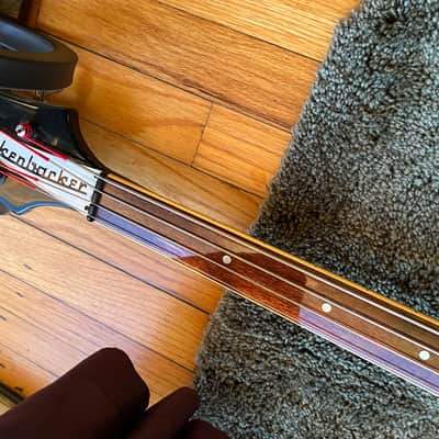 1981 Rickenbacker 4001 Fretless Left Handed Jetglo Electric Bass w/ OHSC image 6