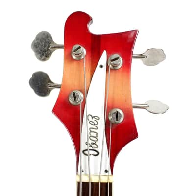 Vintage Ibanez Ric Style 4001 Copy Lawsuit Electric Bass Guitar in Fireglo image 5