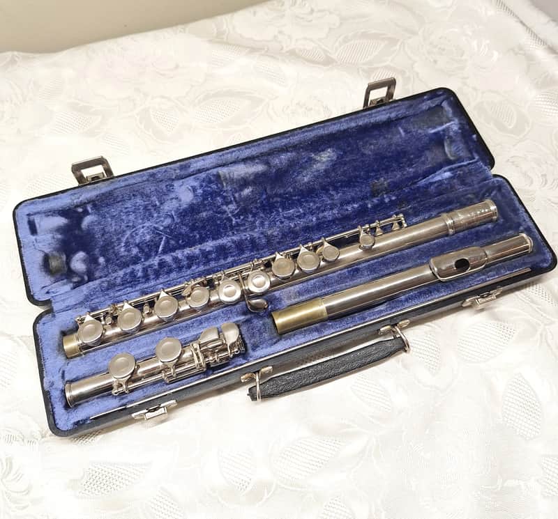 Vintage Buescher Aristocrat Flute with Case Selmer Era Lot 82-453 image 1