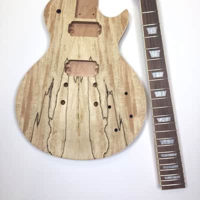 DIY Les Paul Spalted Maple Unfinished Electric Guitar Kit image 2