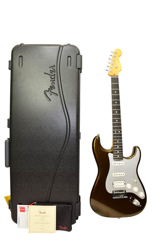 2025 Fender American Ultra II Stratocaster HSS Electric Guitar, Ebony Fingerboard, Texas Tea w/ Case
