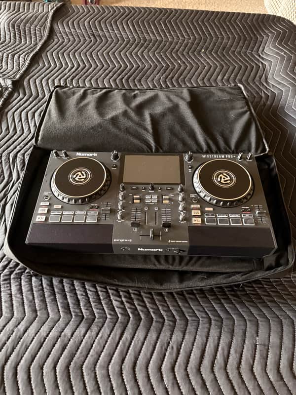 Numark Mixstream Pro+ 2-Channel Standalone Streaming DJ Console Present Black image 1