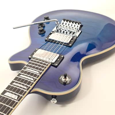 AL-3200MCC-P-27 Agile Special Edition Signature Guitar w/Floyd Rose Chris Poland B\uek Flame Baritone image 2
