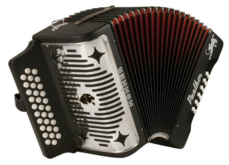 Hohner 3100GB Panther G/C/F 3-Row Diatonic Accordion, Black image 1