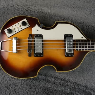 Greco Violin Bass Vintage - Sunburst Semi-Hollow Lefty image 11