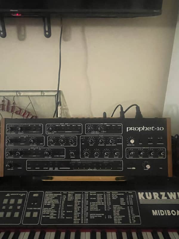 2025 Sequential Prophet-10 Desktop 10-Voice Polyphonic Synthesizer 2021 - Present - Black with Wood Sides image 1