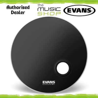 Evans 22" EQ3 Reso Black , Front Resonant Bass Drum Head with Hole - BD22RB image 1