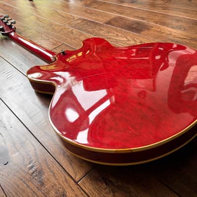 Rare 1980 Matsumoku Epiphone Riviera Semi-Hollow Blue Label Stop Tail Heritage Cherry MIJ Japan image 11