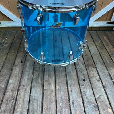 Ludwig 16x18" Blue Vistalite Floor Tom 1970s - Blue image 1