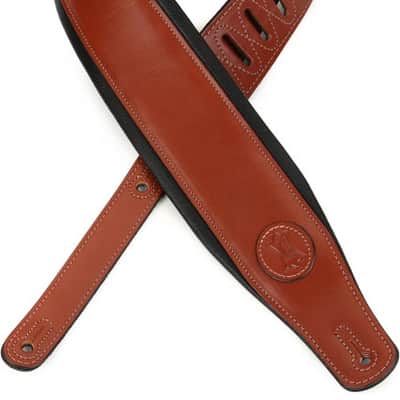 Levy's MSS1 Veg-Tan Leather Guitar Strap - Walnut image 2