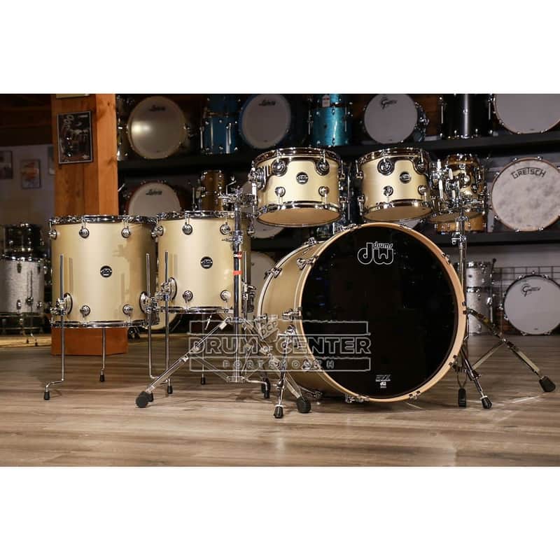 DW Performance 6pc Drum Set 22/8/10/12/14/16 Hard Satin Gold Mist image 1