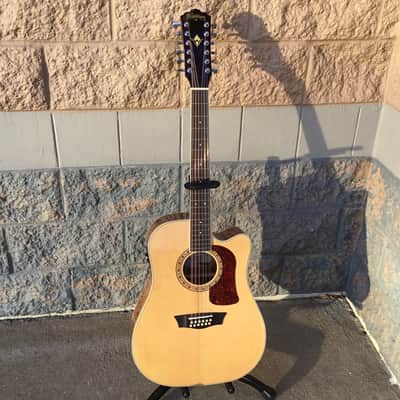 Washburn Heritage Series HD10SCE12 12-String Acoustic/Electric Dreadnought Cutaway Guitar 2010s - Natural image 3