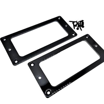 Black Flat Metal Bass Guitar Humbucker Rings with Mounting Screws (NOT FOR GUITAR)) image 2