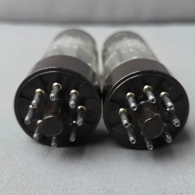 NOS Telefunken Pair EL34 - 5 stapled plate, 1 slot, Double Ring O Getter image 3