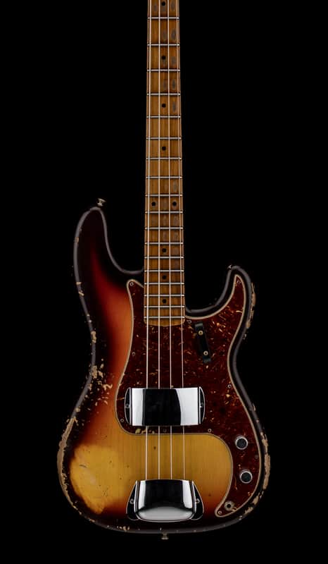 Fender Custom Shop Empire 58 Precision Bass Heavy Relic - Faded Aged Chocolate 3-Color Sunburst #91060 image 1