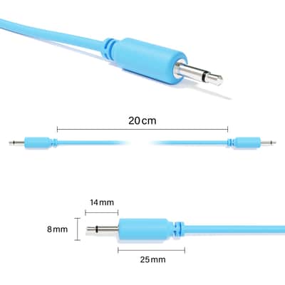 ExcelValley [6A-Pack | 20 cm - 7.87"] Mono Modular Patch Cables TS 3.5mm 1/8 inch Eurorack Synthesizer image 2