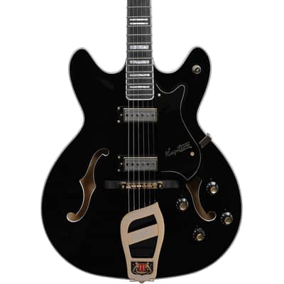 Hagstrom '67 Viking II Hollowbody Electric Guitar - Black Gloss image 3